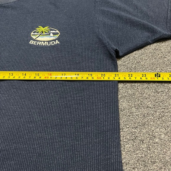 Yacht Club Bermuda Blue Ribbed T Shirt Mens Large‎ Palm Tree Graphic Tee - Picture 5 of 7